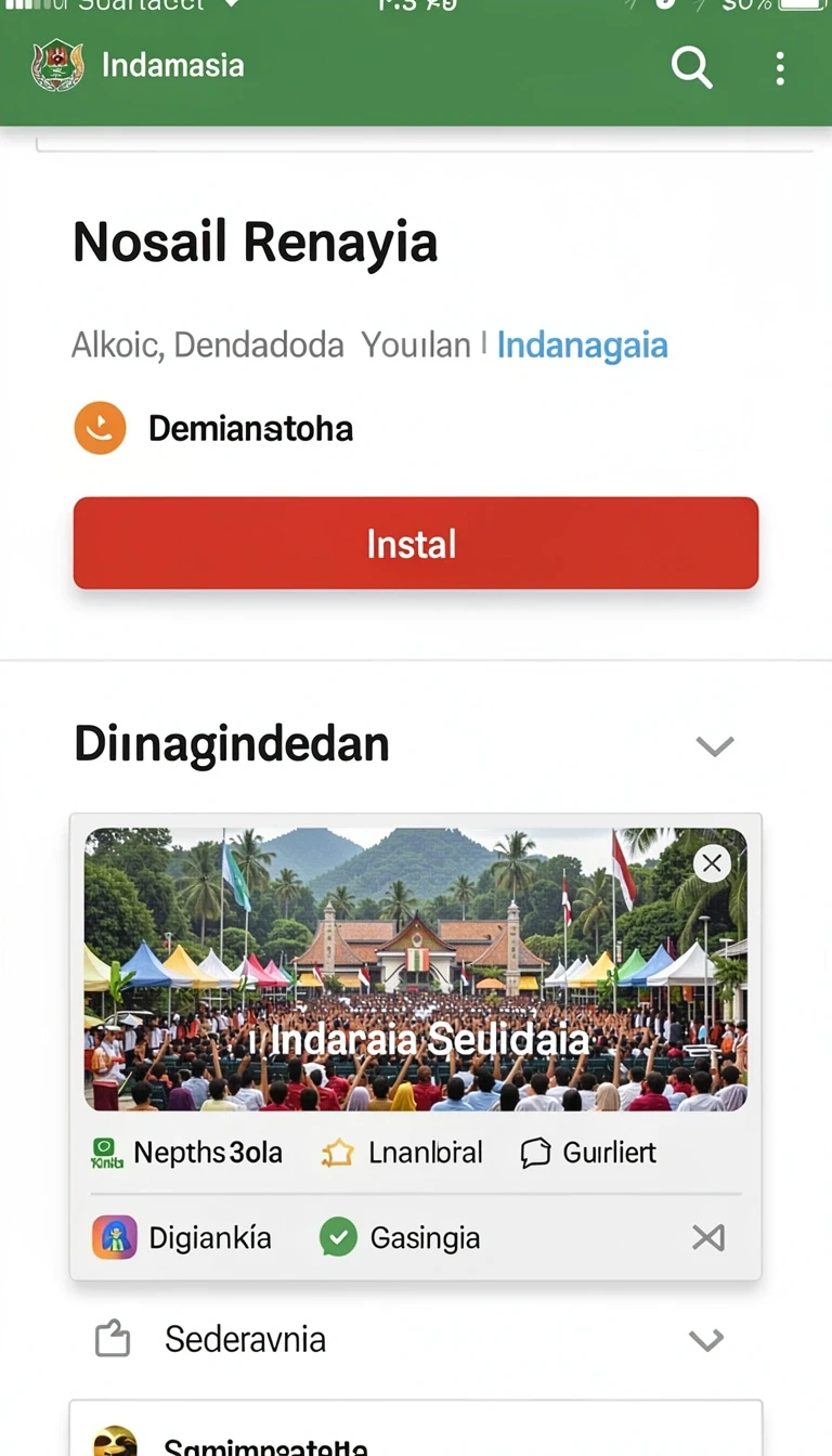 Pratinjau layar Panduan Instalasi Aplikasi kota189 di Android